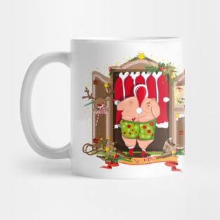 Santa Claus gets dressed Mug